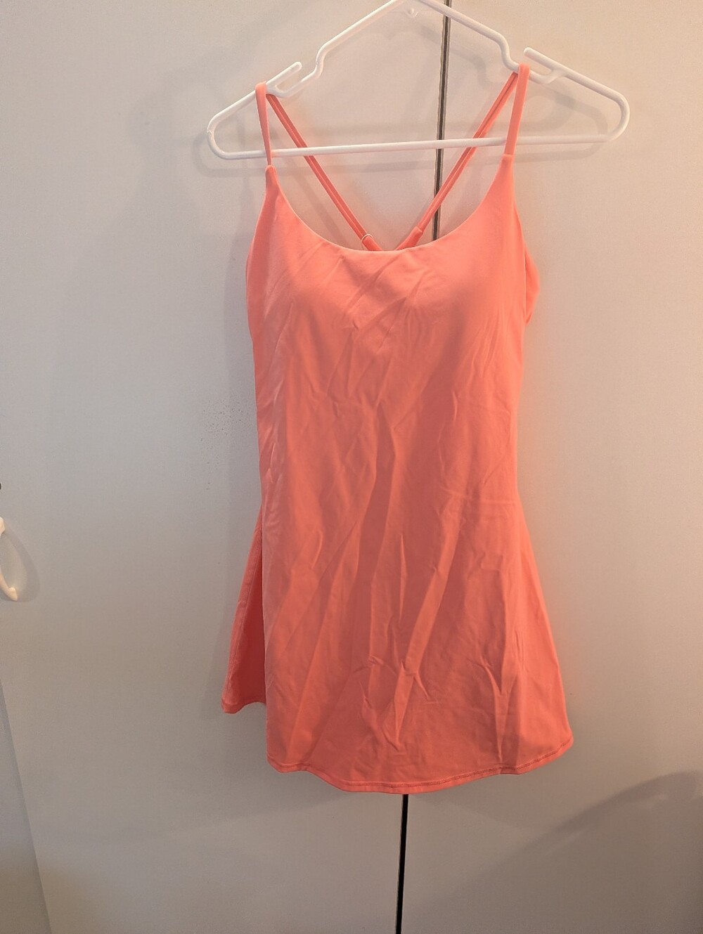 Halara Woman's Softlyzero Plush Medium Light Coral Strappy Tank Dress NWT